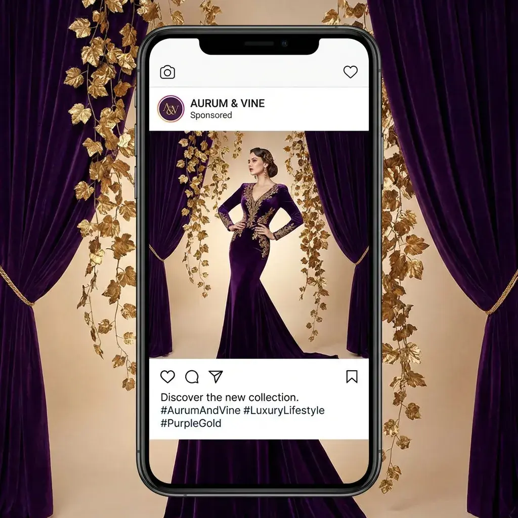 Velvet & Vine fashion brand campaign visual